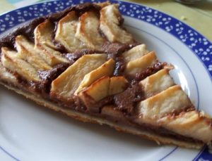 tarte fine au chocolat et aux pommes